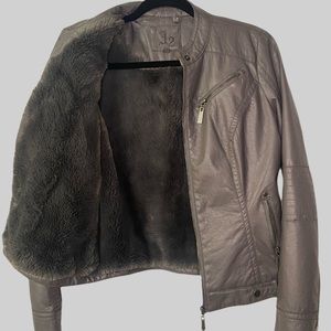 Fleece Lined Leather Jacket